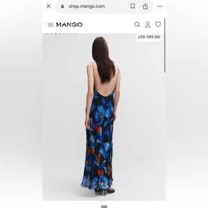 Mango floral maxi dress with open back